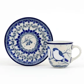 Filiżanka i spodek espresso B10 0,06l <br> Unikat U4830 Białe Gile Marii Starzyk